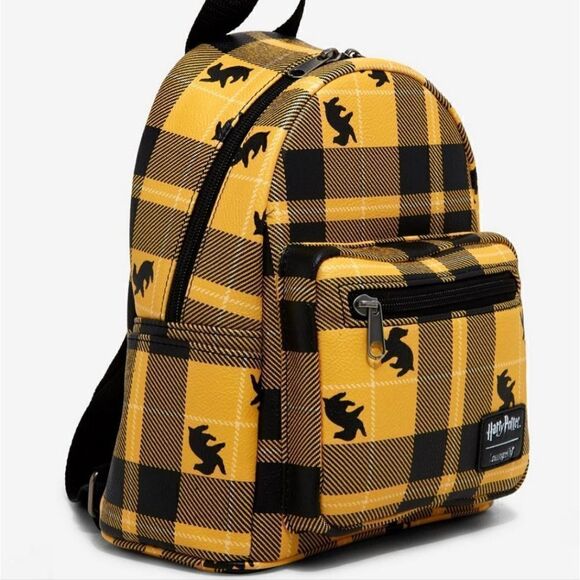 Loungefly Harry Potter Hufflepuff Plaid Mini Backpack - Picture 2 of 4